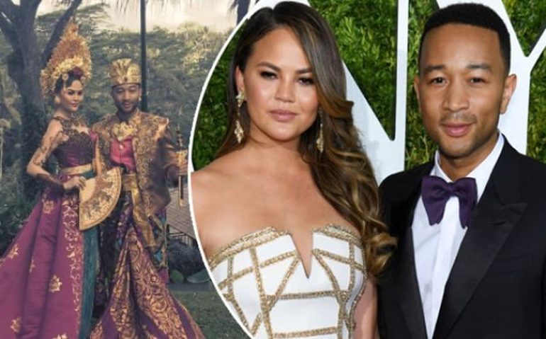 Chrissy Teigen និងសា្វមី John Legend បង្ហាញម៉ូដឈុតប្រចាំជាតិបាលី