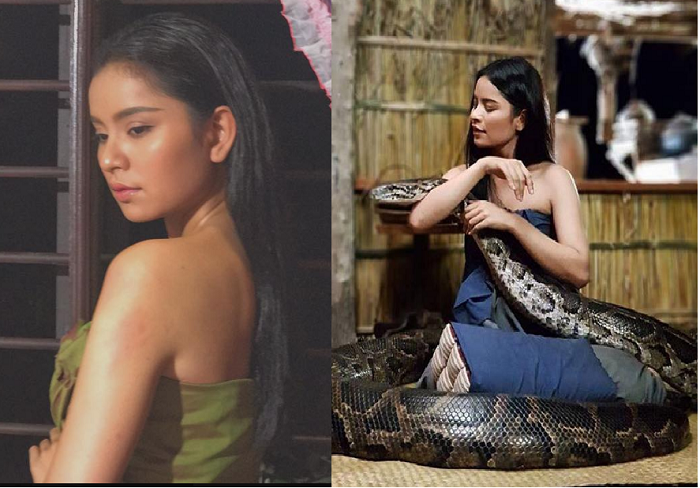 ពិតជាគួរឱ្យព្រឺសម្បុរមែន ពេលឃើញ ម៉ាក់ សែនសូនីតា ស្នេហាជាមួយពស់ថ្លាន់