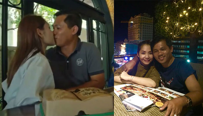 កវីល្បីឈ្មោះ សុខ ជំនោរ និងគូដណ្ដឺងលេងស្ទីលថើបមាត់ស្រស់ៗ