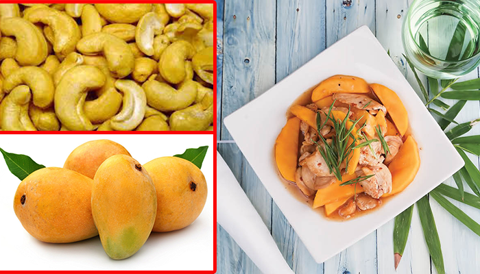 ឆា​សាច់មាន់​ជាមួយ​ស្វាយ​ទុំ និង​គ្រាប់ស្វាយចន្ទី