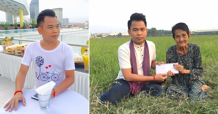 អ៊ឹម​ ជីវ៉ា​ តំណាងឱ្យសមាគមសិល្បករខ្មែរយកថវិកាមូលនិធិប្រគល់ជូនសិល្បការិនីចាស់ជរា​ សាន​ គឹមហួយ​