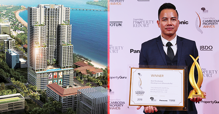 គម្រោងអភិវឌ្ឍន៍ខុនដូ The Sea Gate Suite ទទួលបានពានមាស Best Residential Development (SihanoukVille) ក្នុងកម្មវិធី Cambodia Property Award 2018