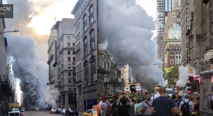 ផ្ទុះអាងបំពង់ចំហាយទឹកនៅកណ្ដាលទីក្រុង ញូវយ៉ក ( មានវីដេអូ )