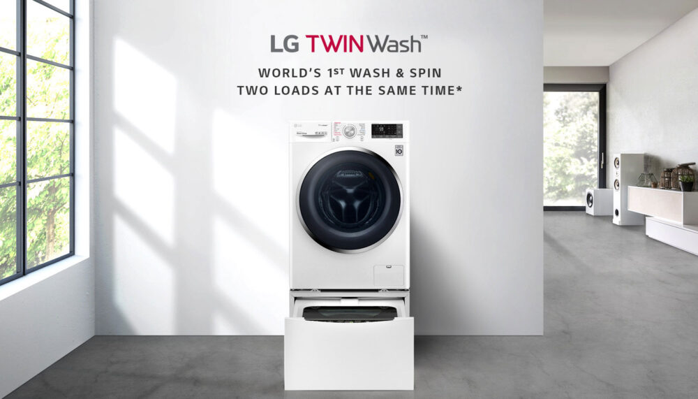 LG Twin Wash TM ជា​ម៉ាស៊ីន​បោក​ដំបូង​គេ​បង្អស់​លើ​ពិភពលោក ធ្វើការ​បោកគក់​សម្លៀក​បំពាក់​បាន2កន្លែង​ក្នុងពេល​តែ1