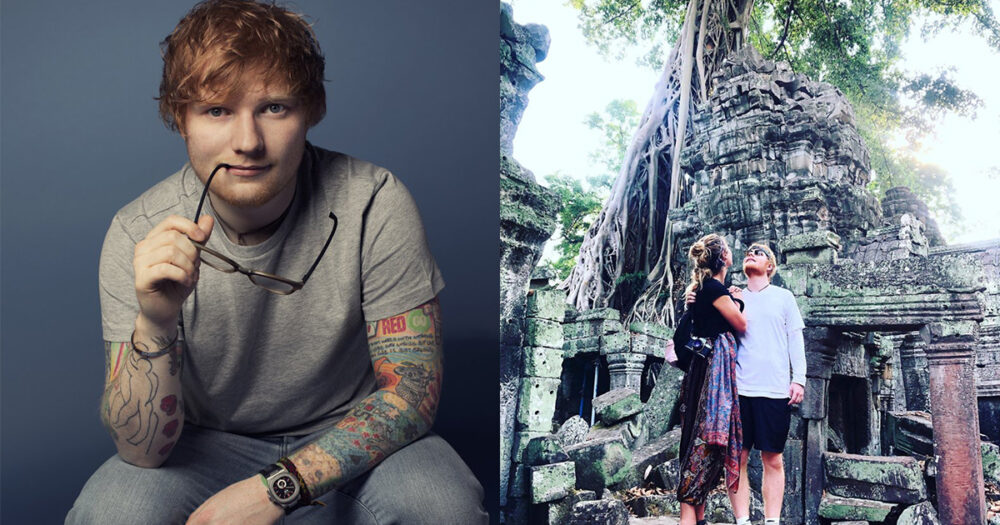 តារាចម្រៀងល្បី Ed Sheeran បង្ហាញមុខនៅលើទឹកដីអង្គរ