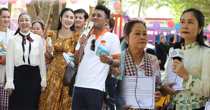 កញ្ញា ឌួង ហ្សូរីដា ដឹកនាំមិត្តសិល្បករយកអំណោយ និងទឹកប្រាក់ជូនដល់អង្គការ HHC និង កុមារខ្សោយសតិបញ្ញា