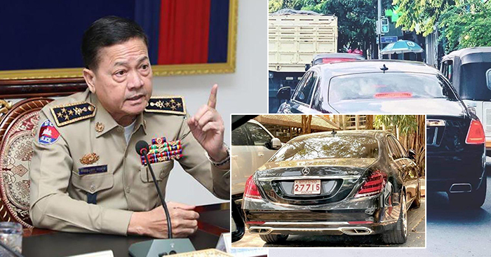 អគ្គស្នងការនគរបាលជាតិបញ្ជារឱ្យសមត្ថកិច្ចតាមចាប់ម្ចាស់រថយន្ត Mercedes និង Rolls-Royce ពាក់ស្លាកលេខនគរបាលក្លែងក្លាយ