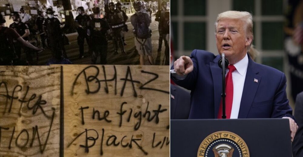 លោក ត្រាំ ប្រកាសដាច់ខាត មិនអនុញ្ញាតឱ្យក្រុមបាតុករកាន់កាន់ទីក្រុង បង្កើត “តំបន់គ្រប់គ្រងខ្លួនឯង” ក្នុងក្រុងវ៉ាស៊ីនតោនឡើយ!