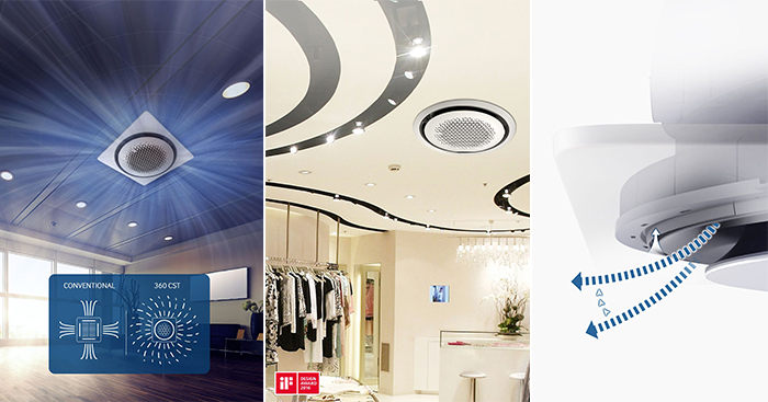 ម៉ាស៊ីនត្រជាក់ Samsung 360 Cassette ល្អស័ក្តិសមជាទីបំផុតសម្រាប់អគារពាណិជ្ជកម្មការិយាល័យក្រុមហ៊ុនធំ…ហាង…និងផ្សារទំនើបគ្រប់ប្រភេទ…!!