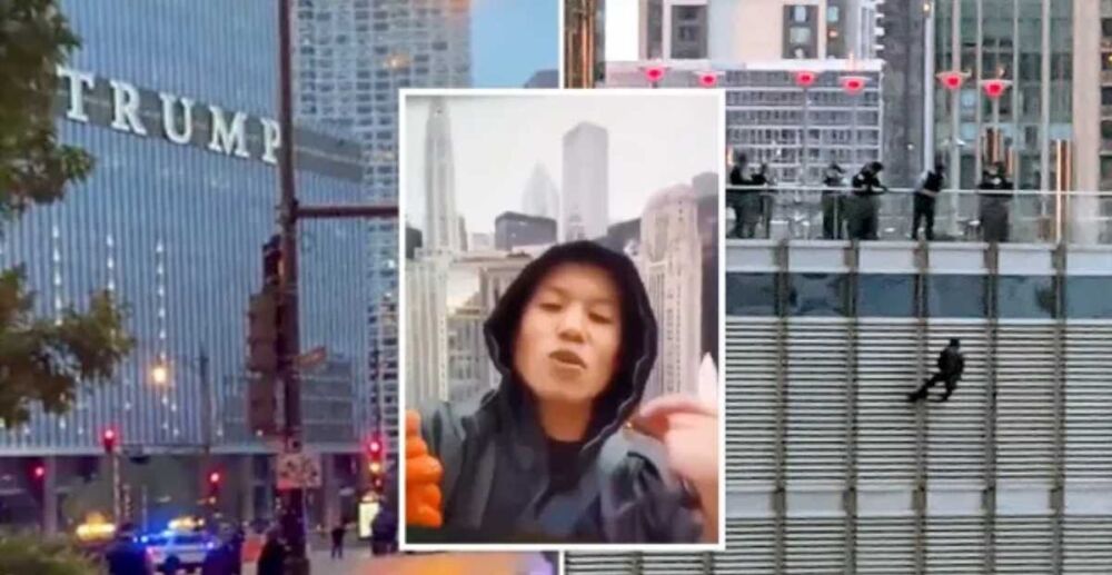 គំរាមលោតពីលើអគារដើម្បីបានជួបលោក Trump (វីដេអូ)