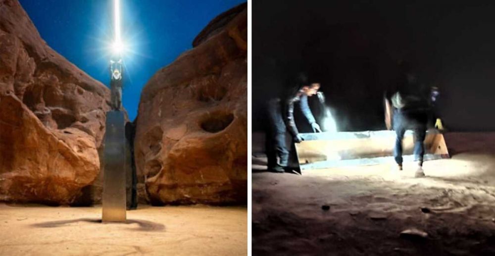 បង្គោលលោហធាតុអាថ៌កំបាំងនៅសមុទ្រខ្សាច់អាមេរិក ត្រូវមនុស្ស 4 នាក់លួចគាស់យកទៅទាំងយប់