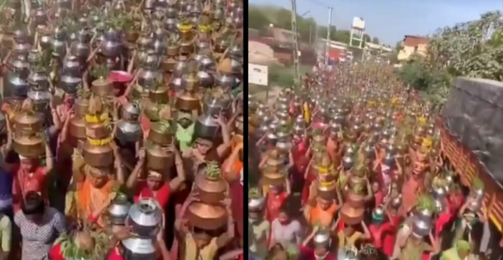 (វីដេអូ)-ជនជាតិ​ឥណ្ឌា​រាប់ពាន់នាក់ ចូលរួម​ធម្ម​យាត្រា នាំ​ទឹក​ពិសិដ្ឋ​ទៅ​ថ្វាយ​អាទិទេព ដើម្បី​ទប់ស្កាត់ Covid-19