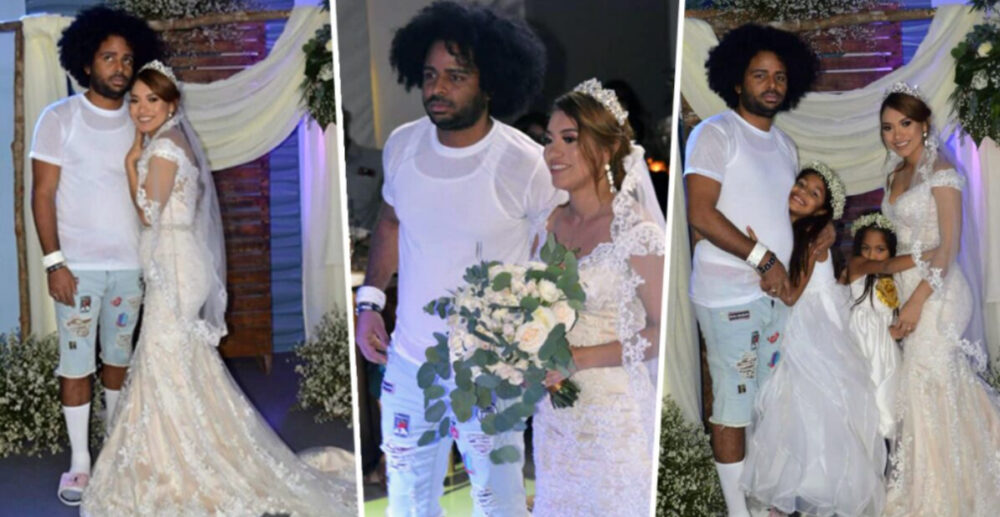 កូនកំលោះ មហា​សាមញ្ញ ពាក់​​អាវ​យឺត-ខោខ្លី-ស្បែកជើងផ្ទាត់ ចូល​ពិធីមង្គលការ