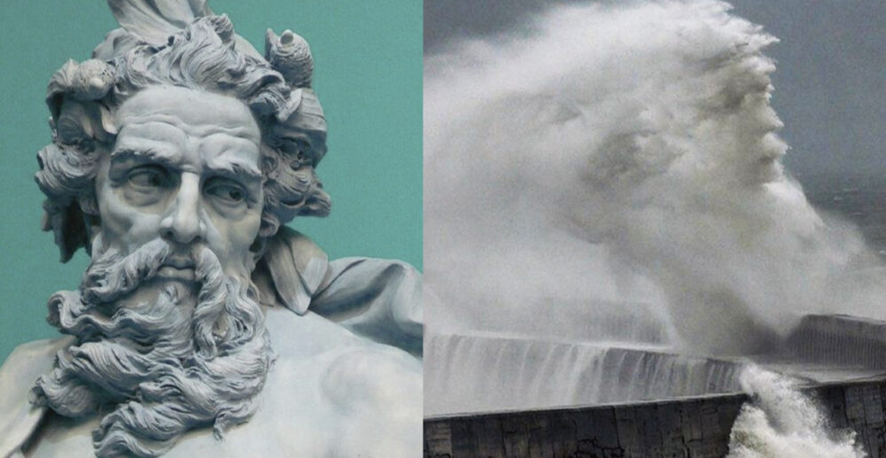 ចម្លែក! រលក​បោក​ខ្ទប់​ច្រាំង បង្ហាញ​រូបភាព ដូច មុខមាត់​របស់​អាទិទេព​សមុទ្រ