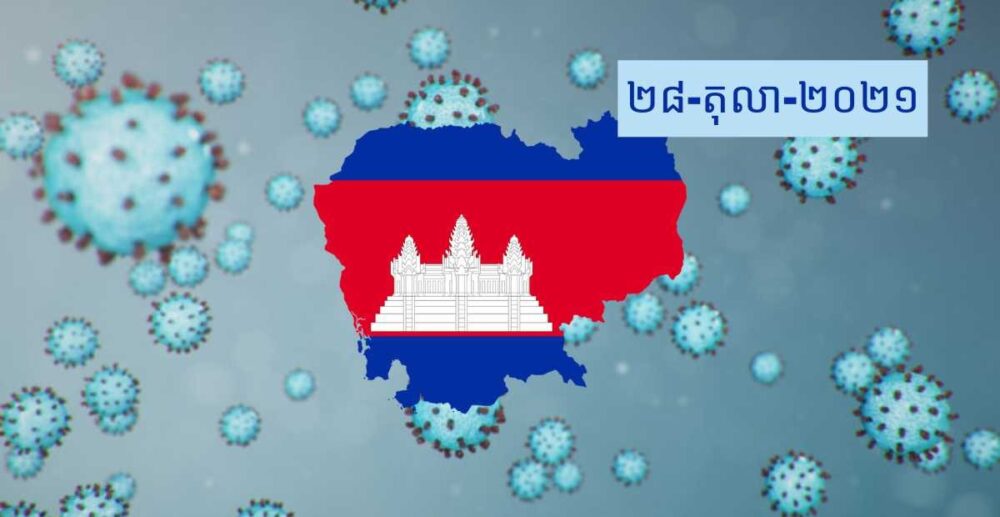 ស្ថិតិ​ស្ដីពី COVID-19 នៅ​ កម្ពុជា​ និង​ទូទាំង​ពិភពលោក​ គិតមក​ដល់ព្រឹក​ថ្ងៃទី 28 ខែ​តុលា​ ឆ្នាំ​ 2021