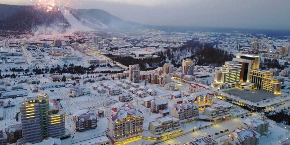 ខាងក្នុង​ឋានសួគ៌​លម្ហែកាយ​នៃ​ទីក្រុង​ទំនើប​របស់ ប្រទេស​កូរ៉េខាងជើង