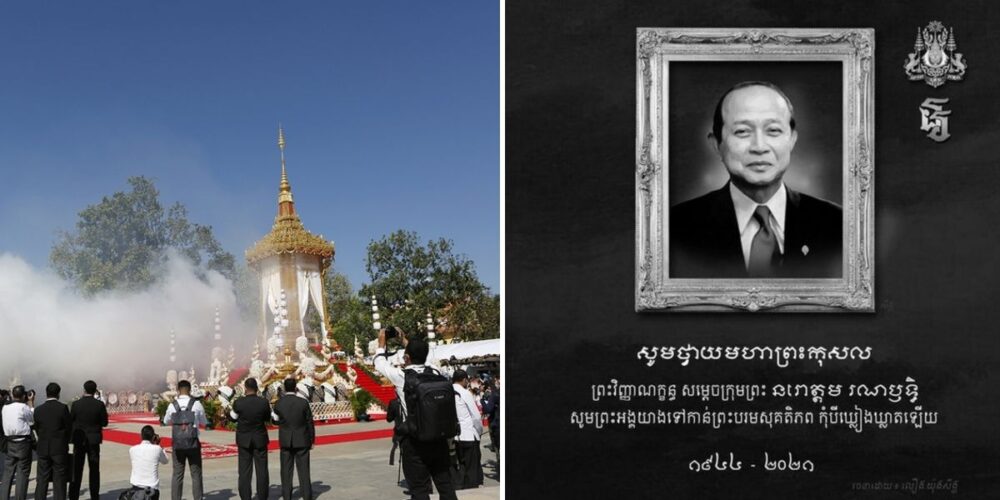 ព្រះមហាក្សត្រ ទ្រង់​ប្រោសប្រទានភ្លើងបូជាព្រះសព សម្តេចក្រុមព្រះ នរោត្តម រណឫទ្ធិ នាព្រឹក​នេះ