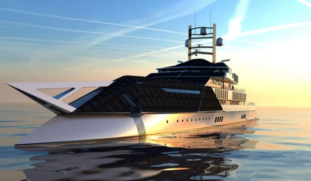 គំរូនាវាទេសចរណ៍ប្រណិតខ្នាតយក្ស បំពាក់ផ្ទាំងសូឡាពេញខ្លួន