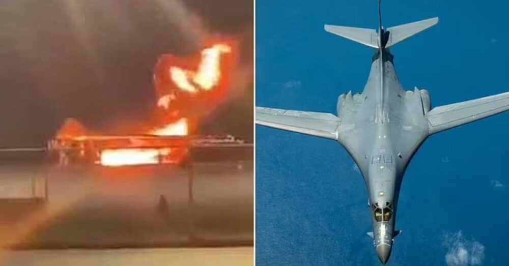 យន្តហោះទម្លាក់គ្រាប់បែកប្រភេទយុទ្ធសាស្ត្ររបស់ អាម៉េរិក ឆាបឆេះសន្ធោសន្ធៅ