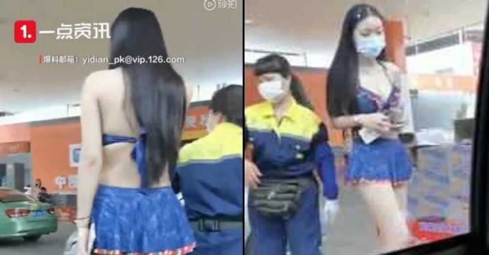 ស្ថានីយ​ប្រេងសាំង​បើក​ថ្មី ជួល​ស្រី​ស្អាត​ស្លៀក​ខ្លី​មក​ឃោសនា បណ្ដាល​ឱ្យ​​ចរាចរណ៍​ត្រូវ​កកស្ទះ