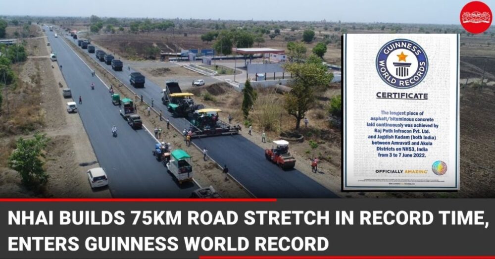 ឥណ្ឌា បង្កើតបាន​កំណត់ត្រា​ថ្មី៖ «សាងសង់​ផ្លូវ​កៅស៊ូ​ជាង ៧០ គីឡូម៉ែត្រ ក្នុង​រយៈពេល ៥ ថ្ងៃ»