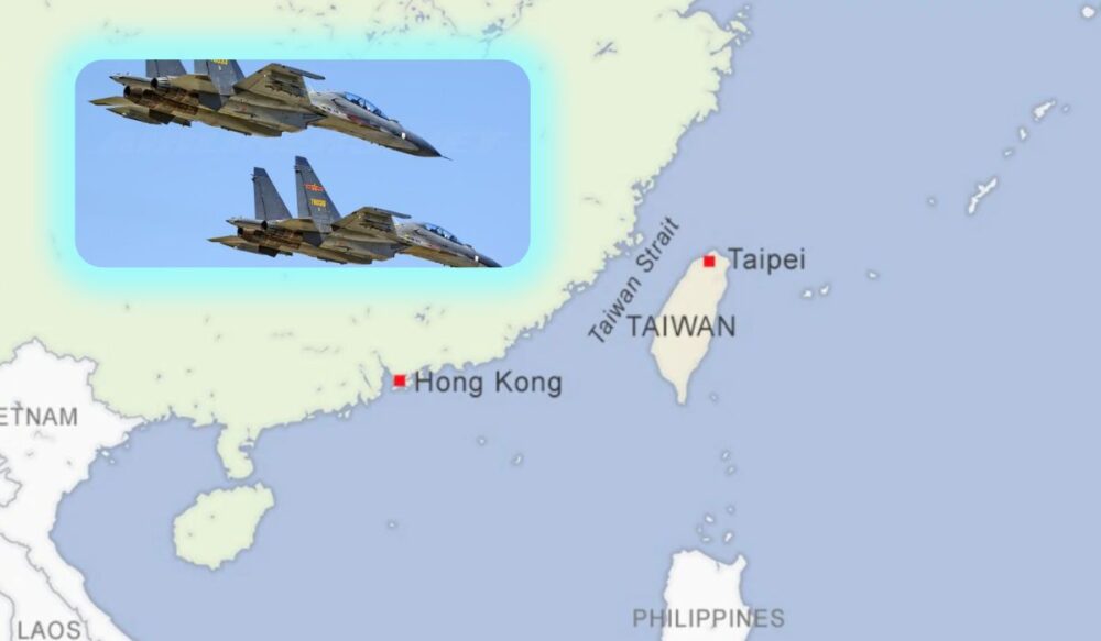 យន្តហោះយោធាចិនជាង 40 គ្រឿង ហោះឆ្លងបន្ទាត់កណ្ដាលនៃច្រកសមុទ្រតៃវ៉ាន់