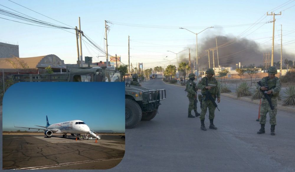 យន្ដហោះដឹកអ្នកដំណើរម៉ិកស៊ិក ត្រូវគ្រាប់កាំភ្លើងពេលកងទ័ពប្រយុទ្ធគ្នានឹងក្រុមគ្រឿងញៀន