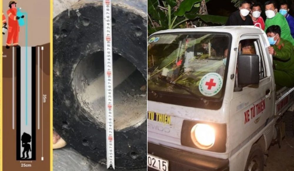 ក្មេង​​អាយុ​ 10 ឆ្នាំ​ដែល​​​ជាប់ 21 ថ្ងៃ​ ​ក្នុង​​សសរ​បេតុង​​​ក្រោម​ដី​ជម្រៅ​ 35 ម៉ែត្រ​​នៅ​វៀតណាម ត្រូវ​បាន​យក​ឡើង​មក​លើ​ហើយ